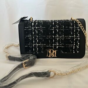NWT! Badgley Mischka Tweed Crossbody with Gold Hardware! $129 MSRP